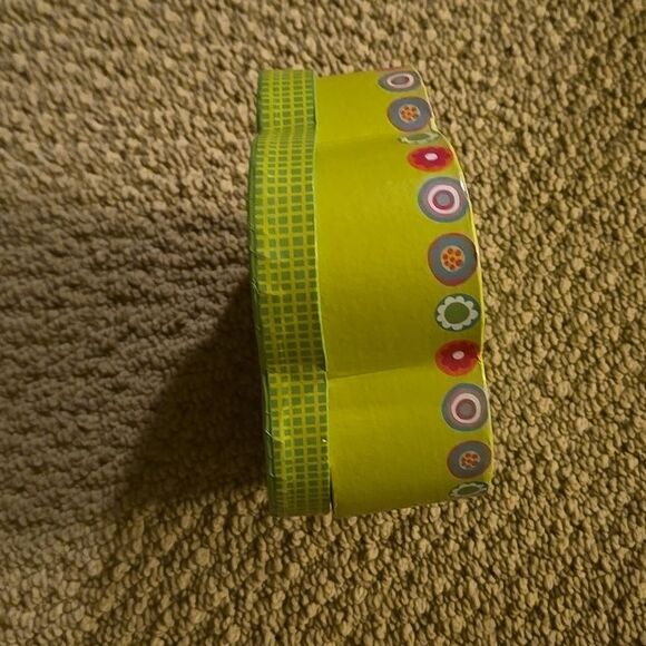 Floral Flower Accessory Box Organizer Pink Green Glitter Trinket Office Mini - Picture 6 of 13